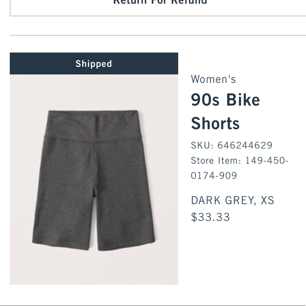 Abercrombie biker shorts XS.